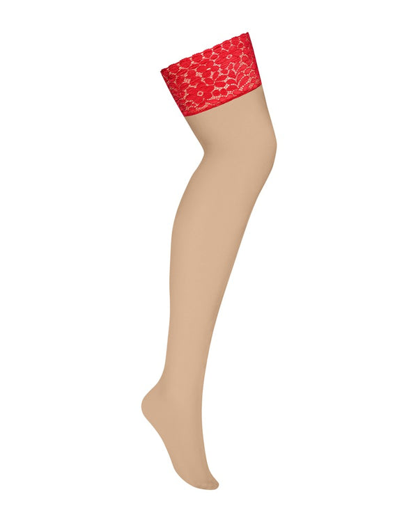 Obsessive Blossmina kousen - Rood - Obsessive - SKU: 25404523991