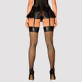 Obsessive Stocking visnet met leerlook - Zwart