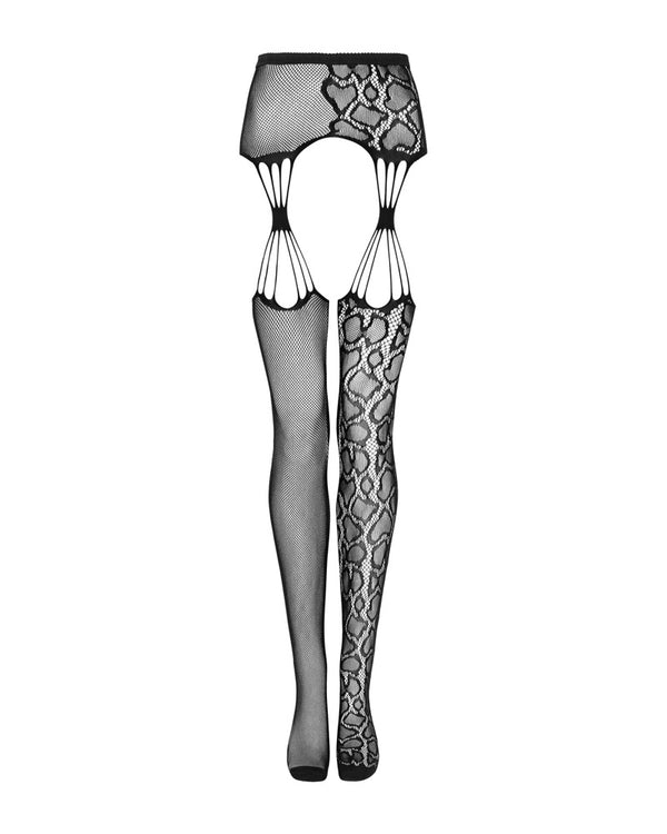 Obsessive kousenband stockings met dierenpatroon - Zwart - Obsessive - SKU: 25405501101