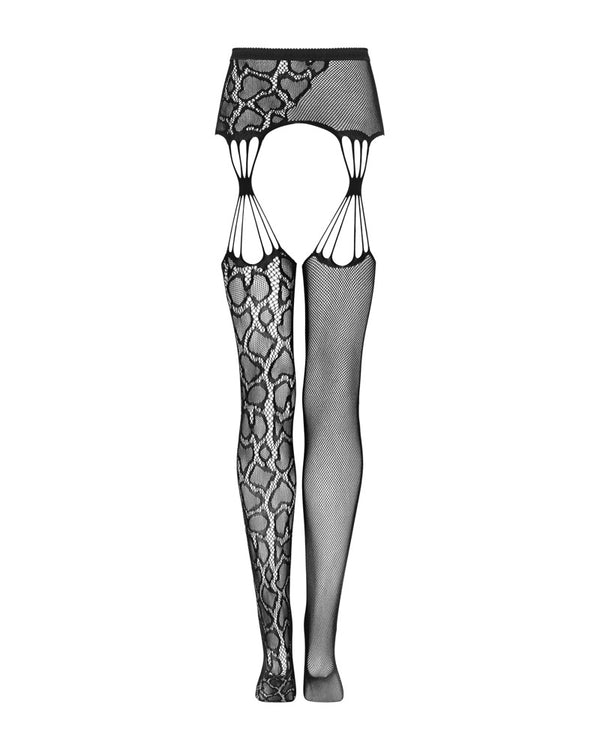 Obsessive kousenband stockings met dierenpatroon - Zwart - Obsessive - SKU: 25405501101
