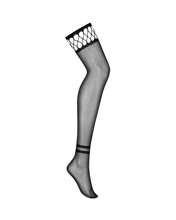 Obsessive Stockings visnet met decoratieve uitsparingen - Zwart - Obsessive - SKU: 25407031101