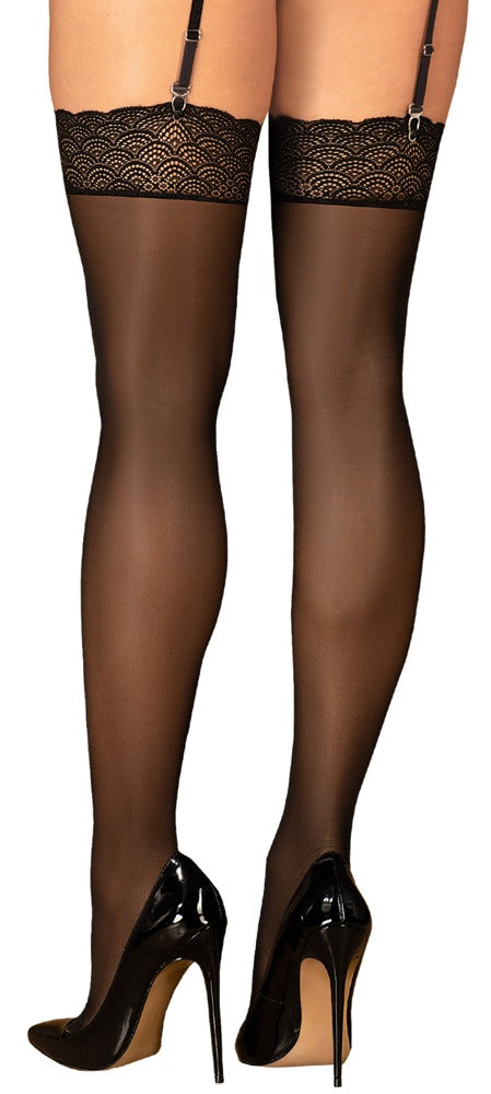 Obsessive Chemeris jarretelstockings - Zwart - Obsessive - SKU: 25407461141