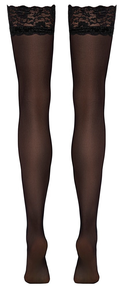 Cottelli LEGWEAR fluweelzachte stockings - Zwart - Cottelli LEGWEAR - SKU: 25407891021