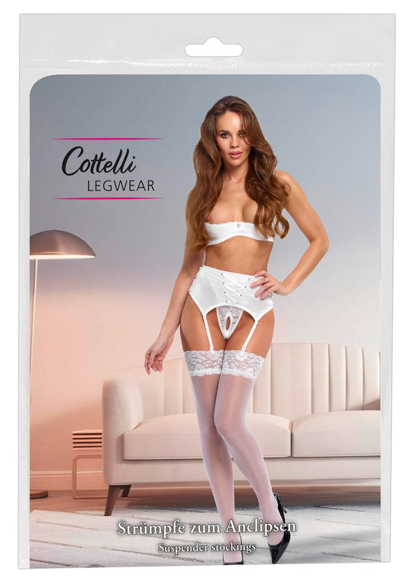 Cottelli LEGWEAR Stockings - Wit - Cottelli LEGWEAR - SKU: 25407892021