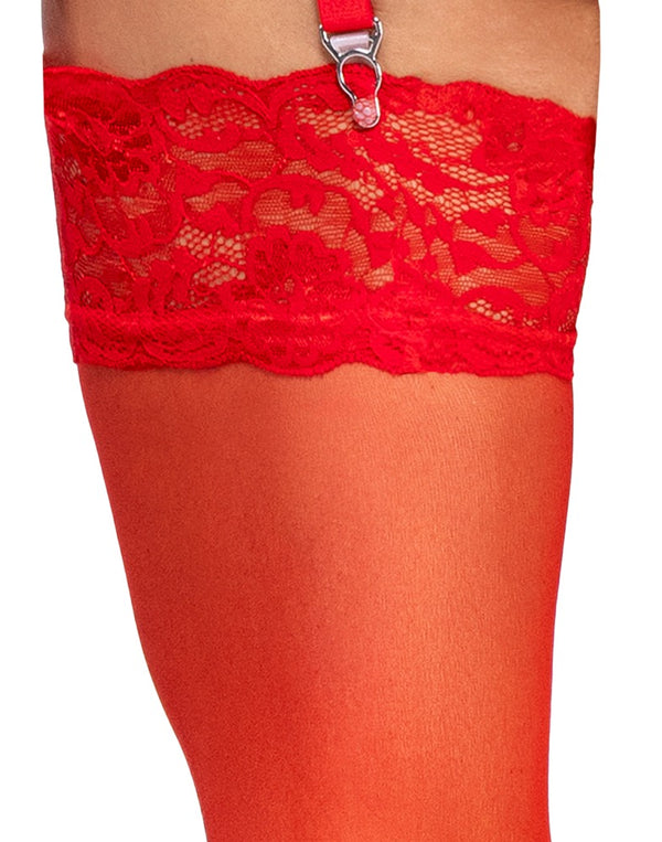 Cottelli LEGWEAR Stockings - Rood - Cottelli LEGWEAR - SKU: 25407893021