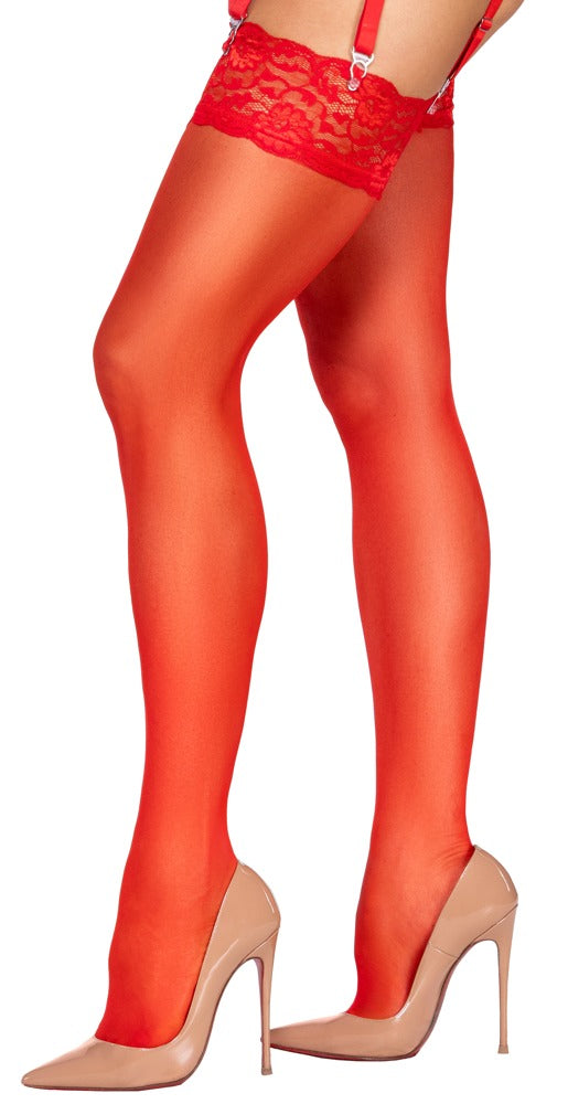 Cottelli LEGWEAR Stockings - Rood - Cottelli LEGWEAR - SKU: 25407893021