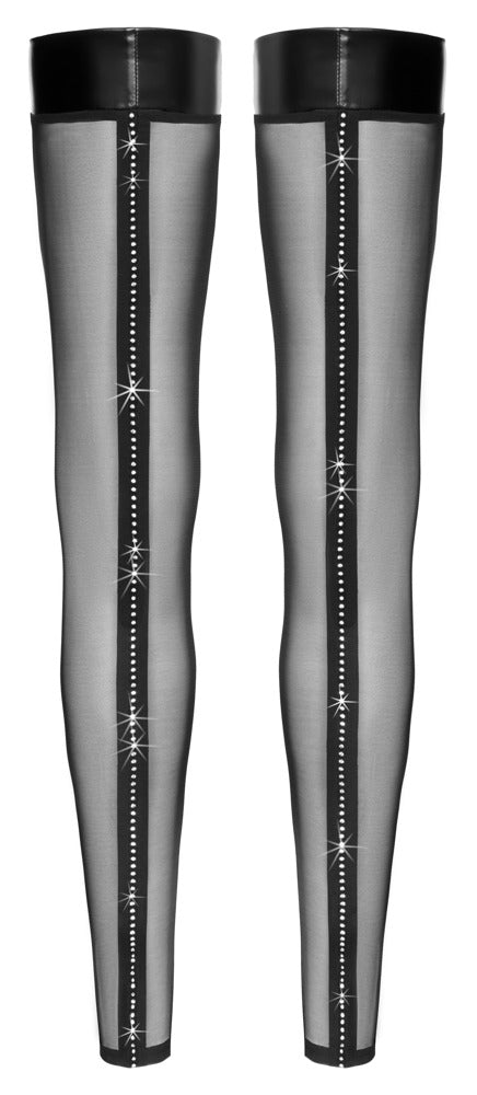 Noir dijbenen met powerwetlook - Zwart - Noir - SKU: 25407971021