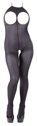 NO:XQSE Catsuit rugloos semitransparant - Zwart