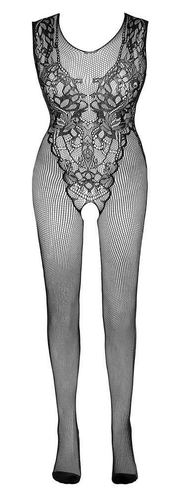 NO:XQSE net catsuit met open kruis - Zwart - NO:XQSE - SKU: 25512171101