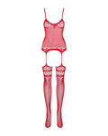 Obsessive Bodystocking met open kruis - Rood