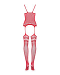 Obsessive Bodystocking met open kruis - Rood