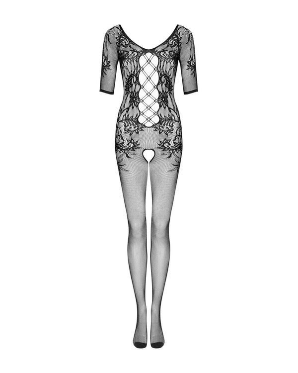 Obsessive F238 mesh met bloemmotief - Zwart - Obsessive - SKU: 25515001101