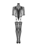 Obsessive Bodystocking met sensuele versieringen - Zwart