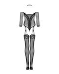 Obsessive Bodystocking met sensuele versieringen - Zwart