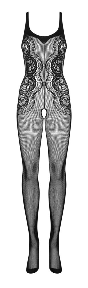 Obsessive elastische net catsuit met ornamenten - Zwart - Obsessive - SKU: 25517721101
