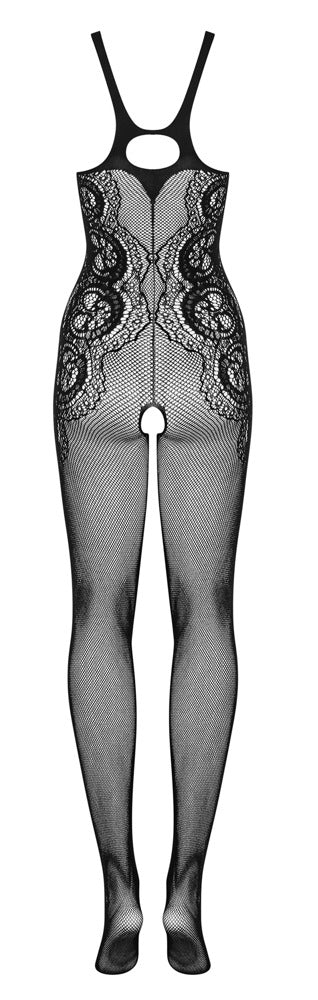 Obsessive elastische net catsuit met ornamenten - Zwart - Obsessive - SKU: 25517721101