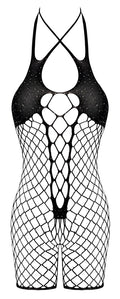 Fantasy by Cottelli Body kruisloos met strassteentjes - Zwart