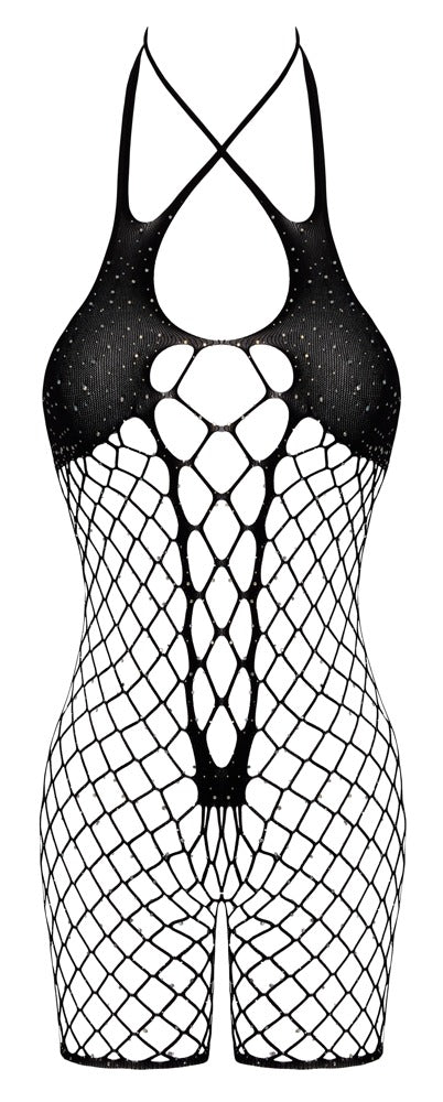 Fantasy by Cottelli kruisloze body met strass - Zwart - Fantasy by Cottelli - SKU: 25518371101