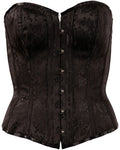 Cottelli PARTY Corset met brokaatpatroon en jarretels - Zwart
