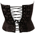 Cottelli PARTY Corset met brokaatpatroon en jarretels - Zwart