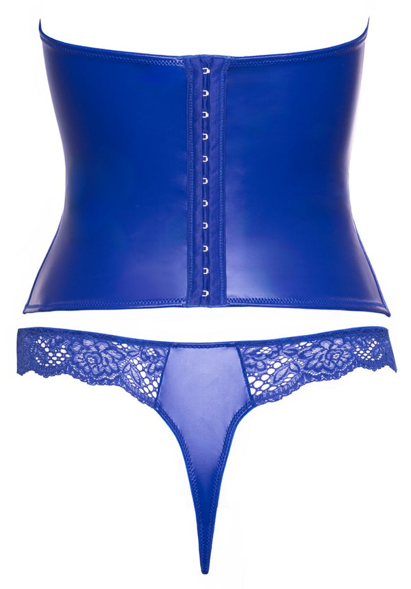 Cottelli LINGERIE strapless korset met kant - Blauw - Cottelli LINGERIE - SKU: 26115624021