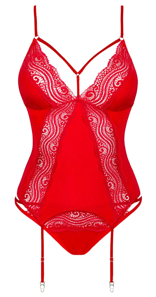 Obsessive Diyosa korset & slipje - Rood - Obsessive - SKU: 26202863941