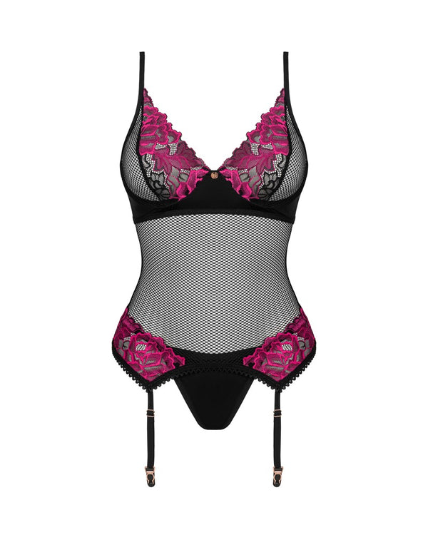 Obsessive Rosenty jarretel set - Zwart - Obsessive - SKU: 26204059121