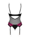 Obsessive jarretelhemd Rosenty set - Zwart