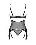 Obsessive jarretelhemd en string set Sherila - Zwart