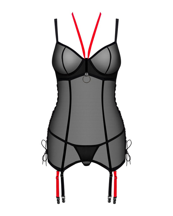 Obsessive Glandez jarretel set - Zwart - Obsessive - SKU: 26204481141