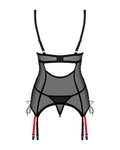 Obsessive jarretelkorset en string set Glandez - Zwart