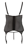 Cottelli CURVES Cami jarretel set met split cups en verstelbare jarretels - Zwart