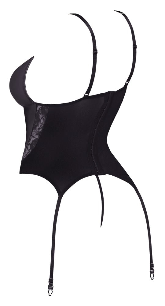 Cottelli LINGERIE Jarretelkorset met kant en powernet - Rood