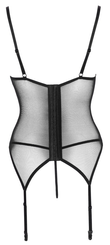 Cottelli LINGERIE jarretelkorset met kant - Rood - Cottelli LINGERIE - SKU: 26328023021