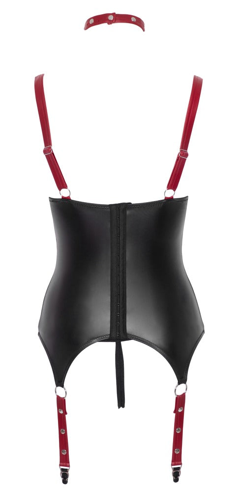 Cottelli BONDAGE Jarretel set met handboeien en kraag - Zwart - Cottelli BONDAGE - SKU: 26328701021