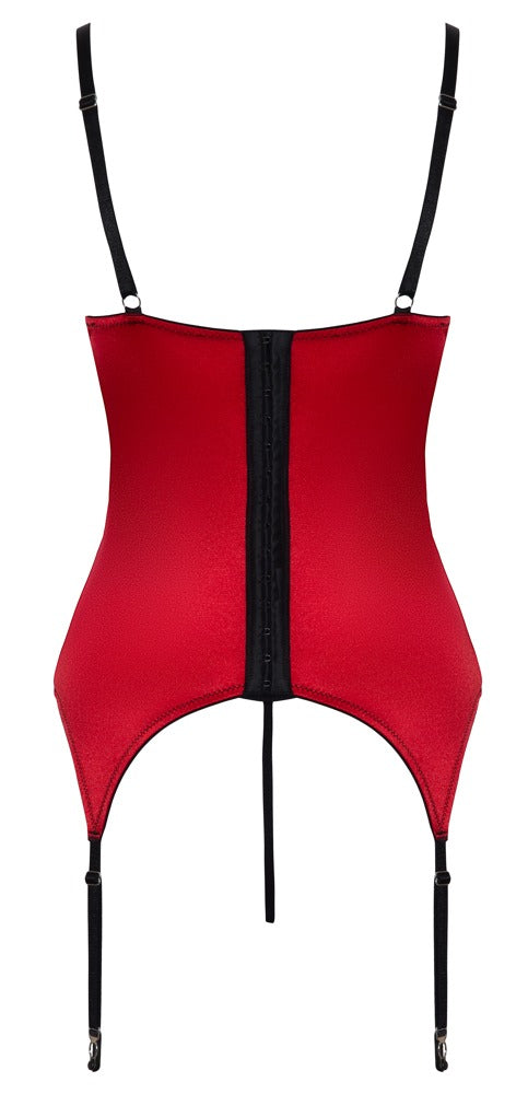 Cottelli LINGERIE satijnen set met kant - Rood - Cottelli LINGERIE - SKU: 26330513021