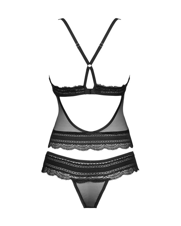 Obsessive Ivannes topje met diep decolleté - Zwart - Obsessive - SKU: 26330861131