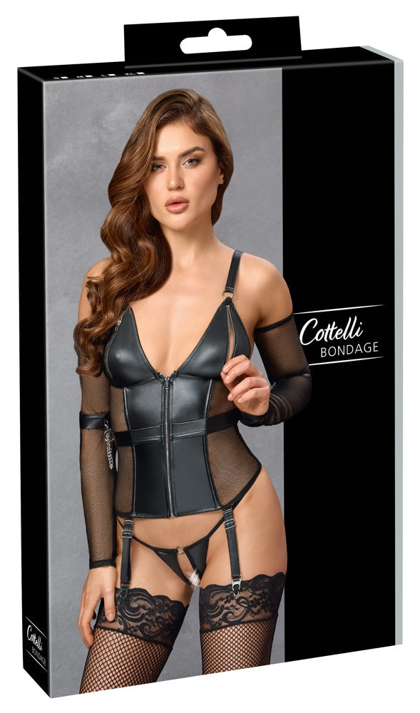Cottelli BONDAGE set met ritssluiting - Zwart - Cottelli BONDAGE - SKU: 26331161021