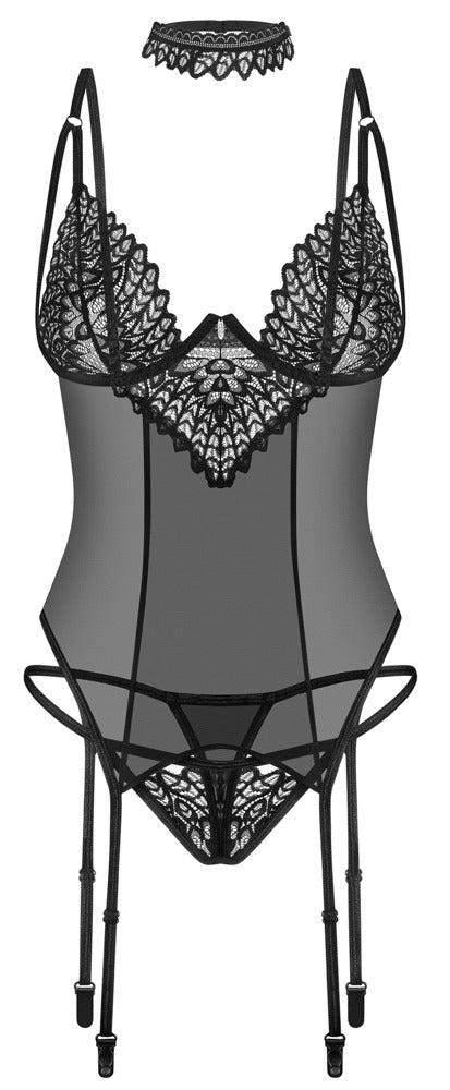 Obsessive Donarella 3-delige set - Zwart - Obsessive - SKU: 26331321141