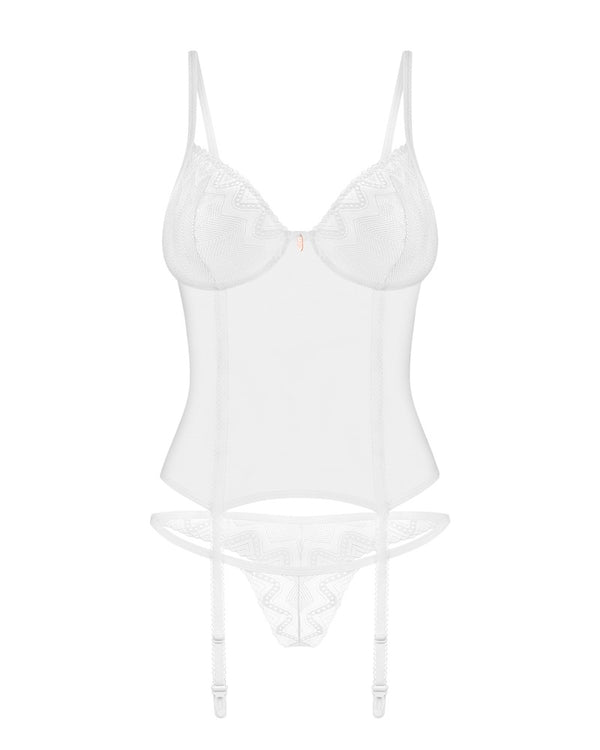 Obsessive Alissium jarretel set - Wit - Obsessive - SKU: 26331592121