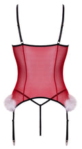 Cottelli LINGERIE Jarretelkorset met string - Rood
