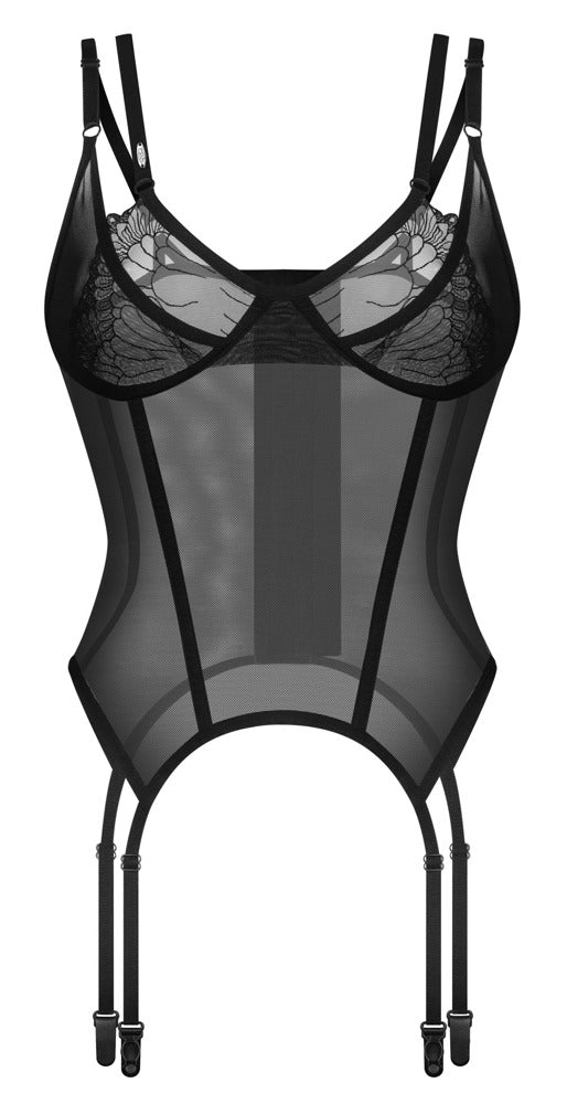 Obsessive Arrowel jarretelkorset - Zwart - Obsessive - SKU: 26332301111