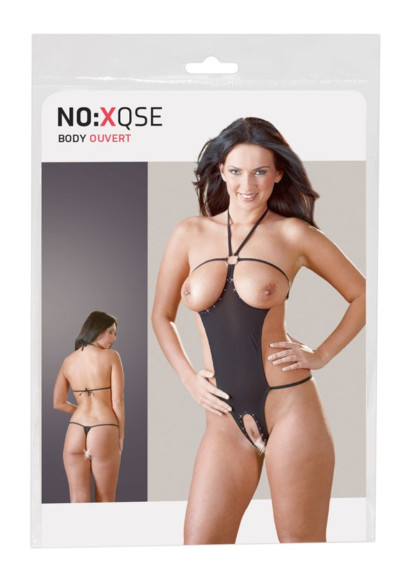 NO:XQSE body met halternek en strassteentjes - Zwart - NO:XQSE - SKU: 26404901101