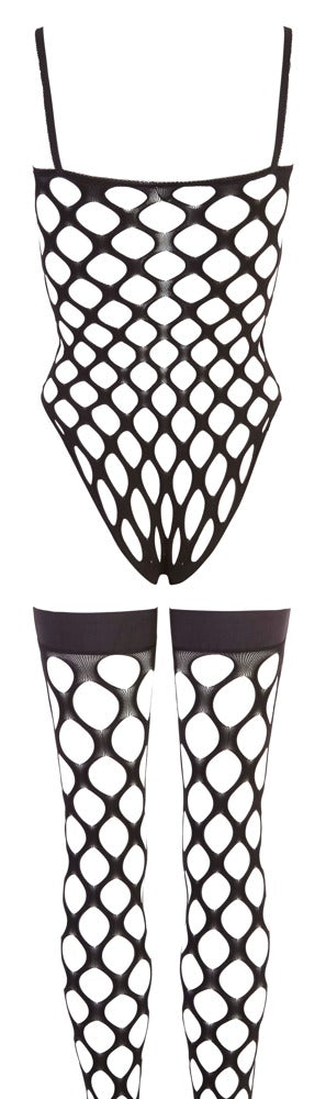 NO:XQSE Body met g-string en stockings - Zwart - NO:XQSE - SKU: 26406191101