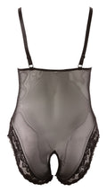 Cottelli CURVES Body kruisloos met kant en jarretels - Zwart