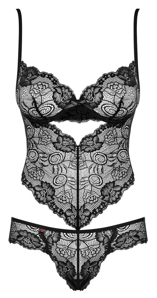 Obsessive Alluria g-string body - Zwart - Obsessive - SKU: 26421151131