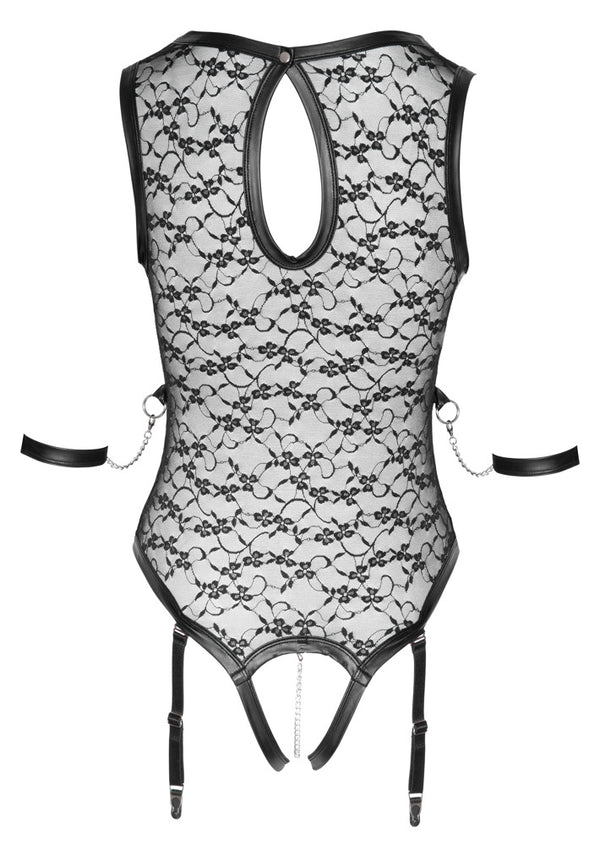 Cottelli BONDAGE body met harnas - Zwart - Cottelli BONDAGE - SKU: 26428751021