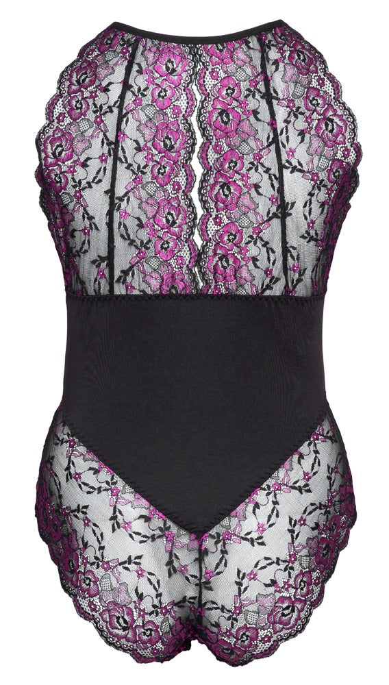Cottelli CURVES Body transparant met grote uitsnede - Zwart