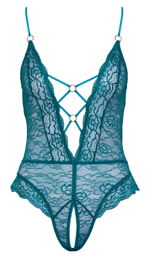 Cottelli LINGERIE kruisloze body - Groen - Cottelli LINGERIE - SKU: 26430904021
