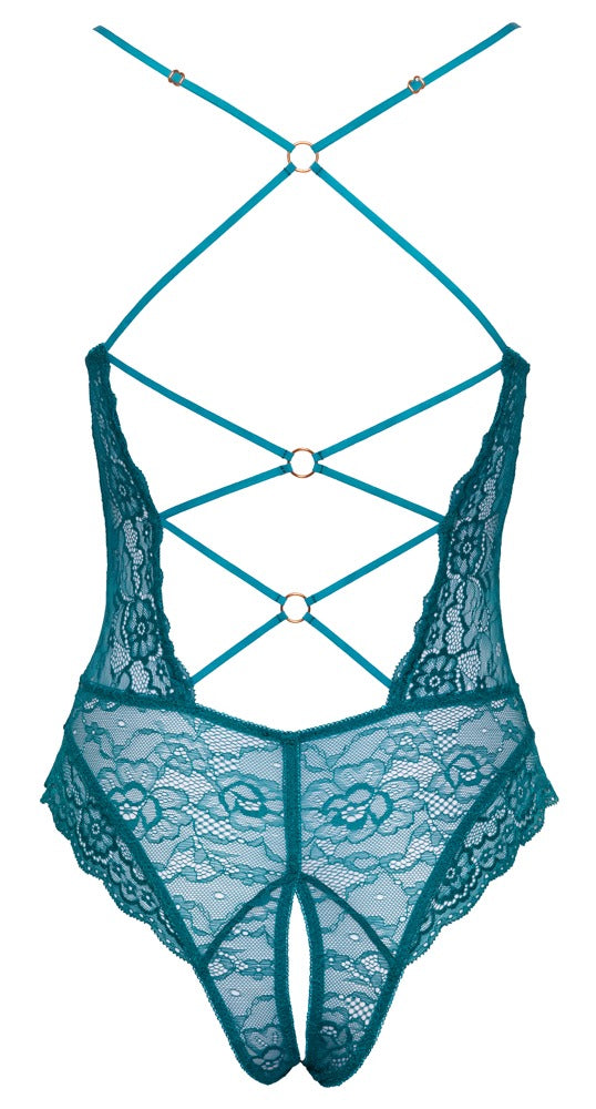 Cottelli LINGERIE kruisloze body - Groen - Cottelli LINGERIE - SKU: 26430904021